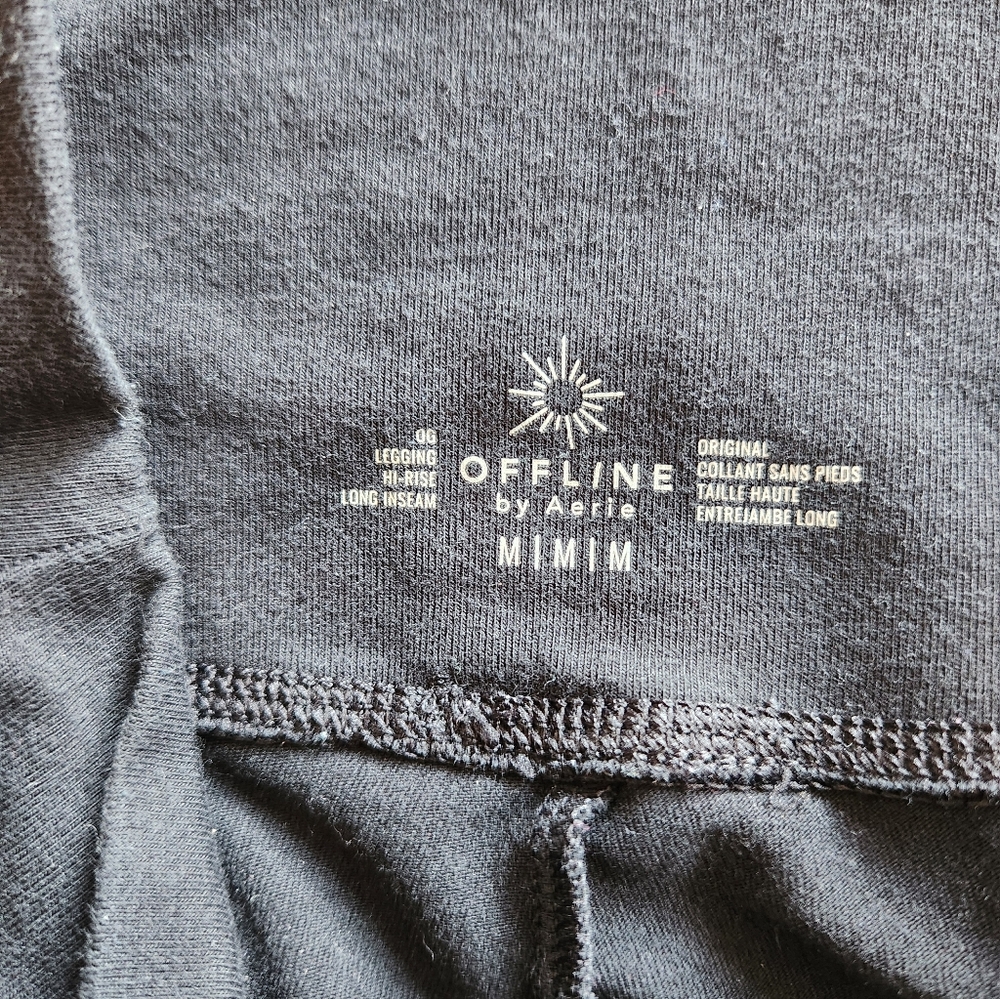 Aerie Black High-Rise Long Inseam Leggings M - Picture 3 of 10